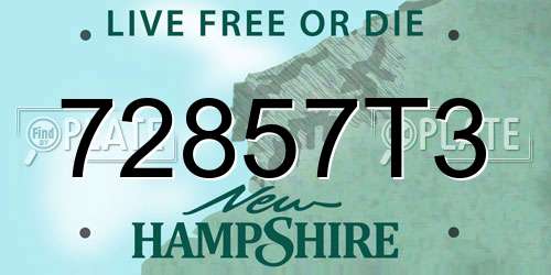 72857T3 New Hampshire License Plate