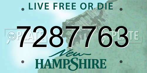 7287763 New Hampshire License Plate