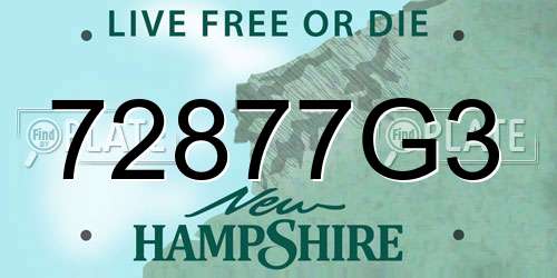 72877G3 New Hampshire License Plate