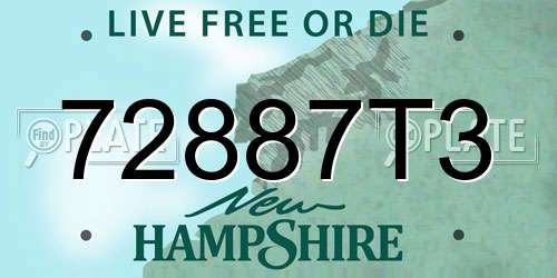 72887T3 New Hampshire License Plate