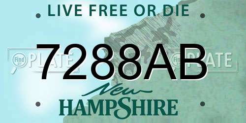 7288AB New Hampshire License Plate