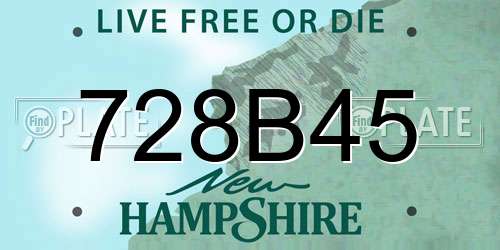 728B45 New Hampshire License Plate