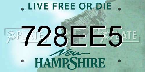 728EE5 New Hampshire License Plate