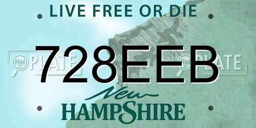 728EEB New Hampshire License Plate