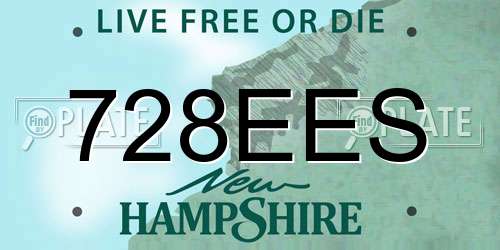 728EES New Hampshire License Plate