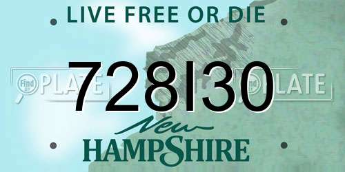 728I30 New Hampshire License Plate