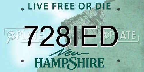 728IED New Hampshire License Plate