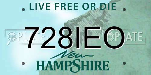728IEO New Hampshire License Plate