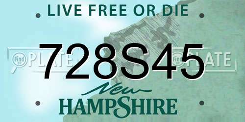 728S45 New Hampshire License Plate