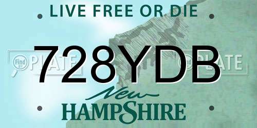 728YDB New Hampshire License Plate