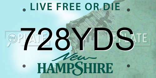 728YDS New Hampshire License Plate