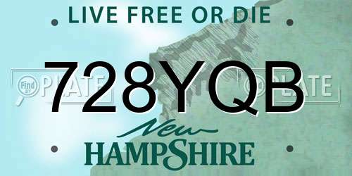 728YQB New Hampshire License Plate