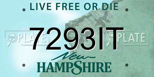 7293IT New Hampshire License Plate