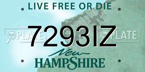 7293IZ New Hampshire License Plate