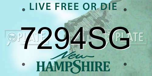 7294SG New Hampshire License Plate