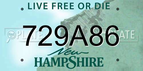 729A86 New Hampshire License Plate
