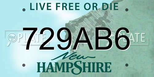 729AB6 New Hampshire License Plate