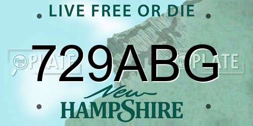 729ABG New Hampshire License Plate