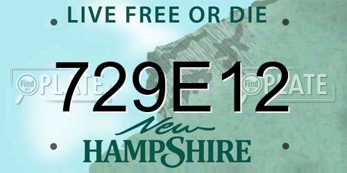 729E12 New Hampshire License Plate