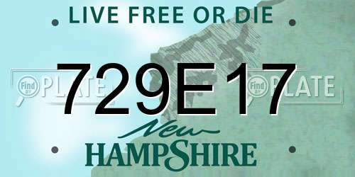 729E17 New Hampshire License Plate