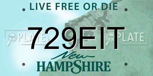 729EIT New Hampshire License Plate