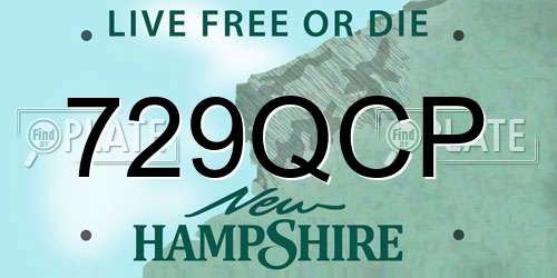 729QCP New Hampshire License Plate