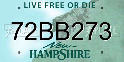 72BB273 New Hampshire License Plate