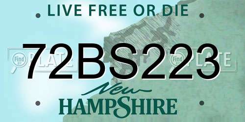 72BS223 New Hampshire License Plate