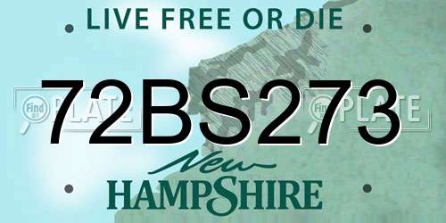 72BS273 New Hampshire License Plate