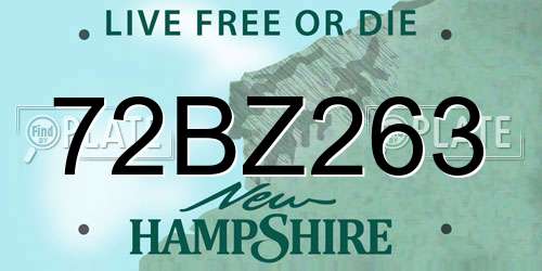 72BZ263 New Hampshire License Plate