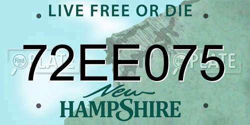 72EE075 New Hampshire License Plate