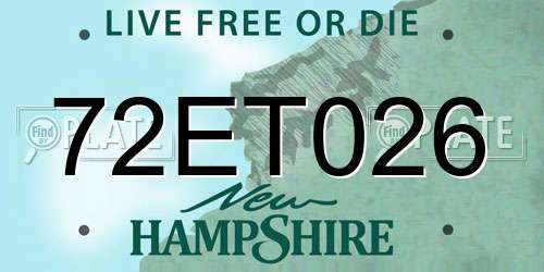 72ET026 New Hampshire License Plate