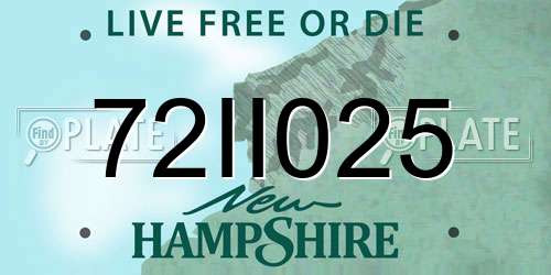 72II025 New Hampshire License Plate