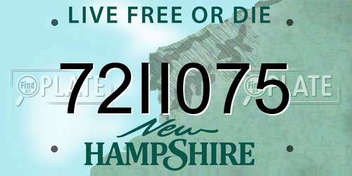72II075 New Hampshire License Plate