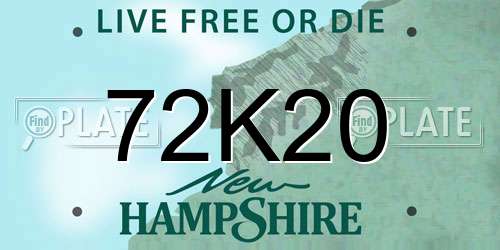 72K20 New Hampshire License Plate