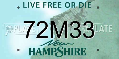 72M33 New Hampshire License Plate
