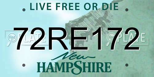72RE172 New Hampshire License Plate