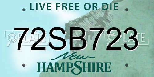 72SB723 New Hampshire License Plate