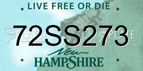72SS273 New Hampshire License Plate