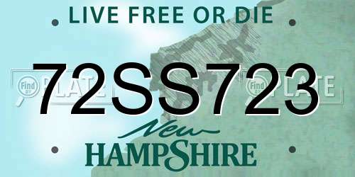 72SS723 New Hampshire License Plate