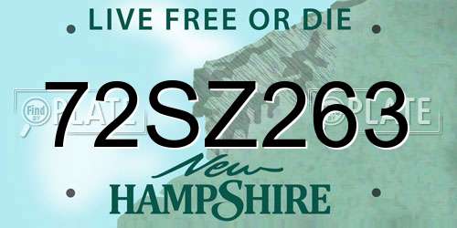 72SZ263 New Hampshire License Plate