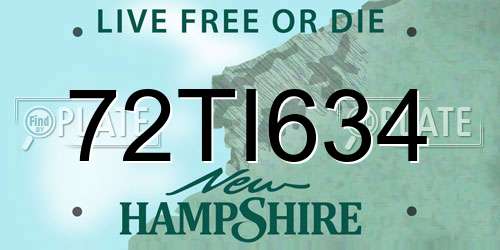 72TI634 New Hampshire License Plate