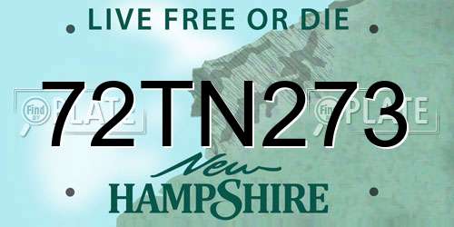 72TN273 New Hampshire License Plate