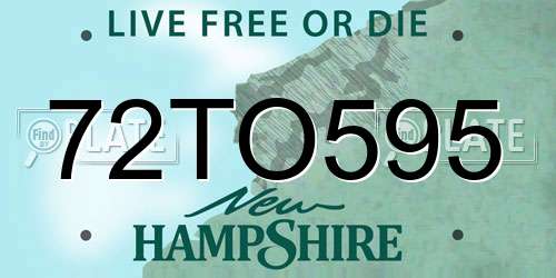 72TO595 New Hampshire License Plate