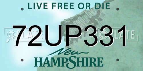 72UP331 New Hampshire License Plate