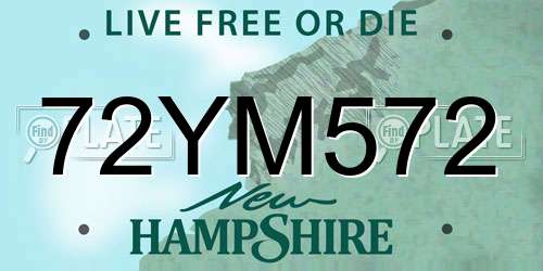 72YM572 New Hampshire License Plate