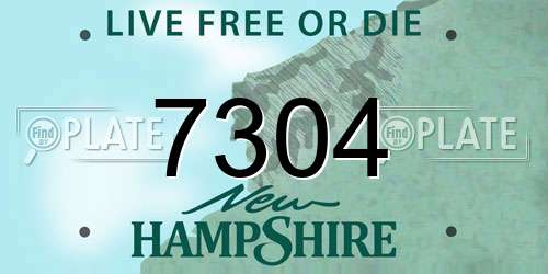 7304 New Hampshire License Plate