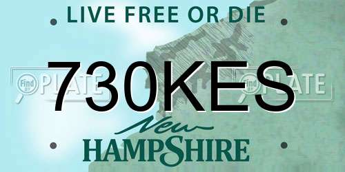 730KES New Hampshire License Plate