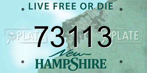 73113 New Hampshire License Plate