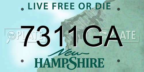 7311GA New Hampshire License Plate